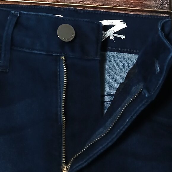 Seven 7 Jeans Size 8 High Rise Skinny Crop Ankle Skin Fit Blue Denim Stretch - Picture 6 of 9